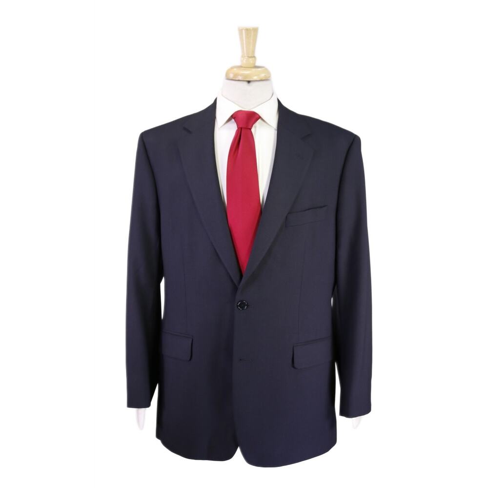 Brooks Brothers Solid Navy Blue Wool Stretch 2-Btn Suit 41R 42R